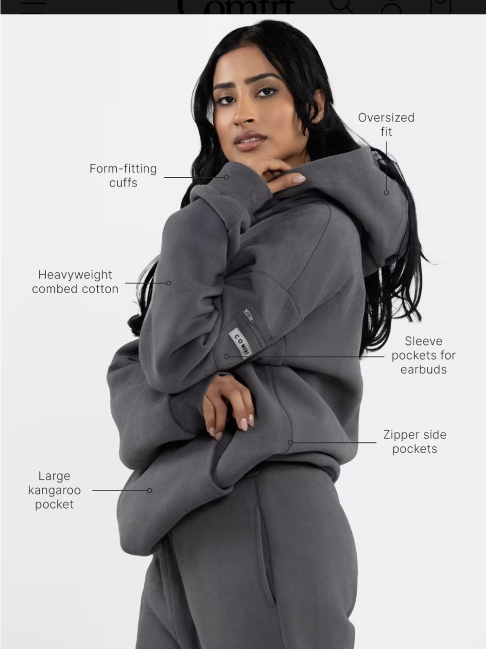 Comfrt Travel Hoodie - Gray